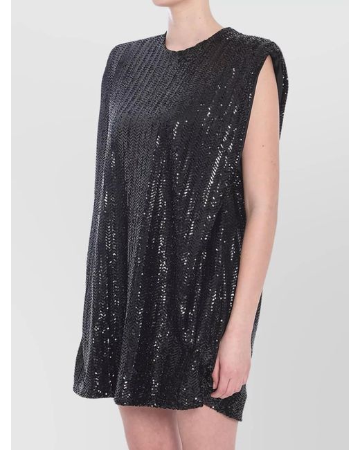 Golden Goose Deluxe Brand Blue Sequined Strapless Mini Dress