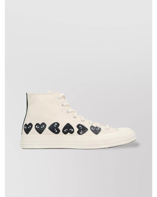 COMME DES GARÇONS PLAY Natural Canvas High-Top Sneakers for men