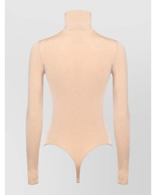 Wolford White High Neck Long Sleeve Bodysuit