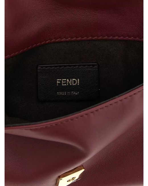 Fendi Purple Mamma Baguette Lamb Leather Clutch Bag