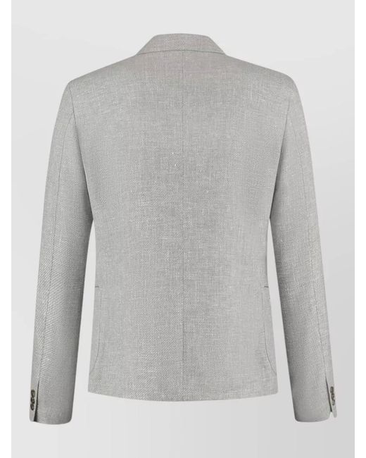 Lardini Gray Wool Linen Single Breasted Blazer for men