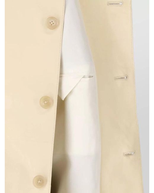 Jil Sander Natural Coat Notched Lapel Side Pockets Back Vent