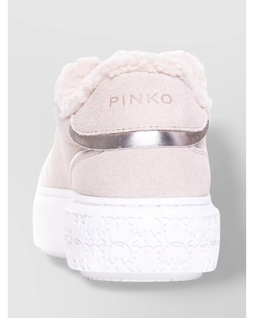 Pinko White Low Top Sneakers Metallic Detail