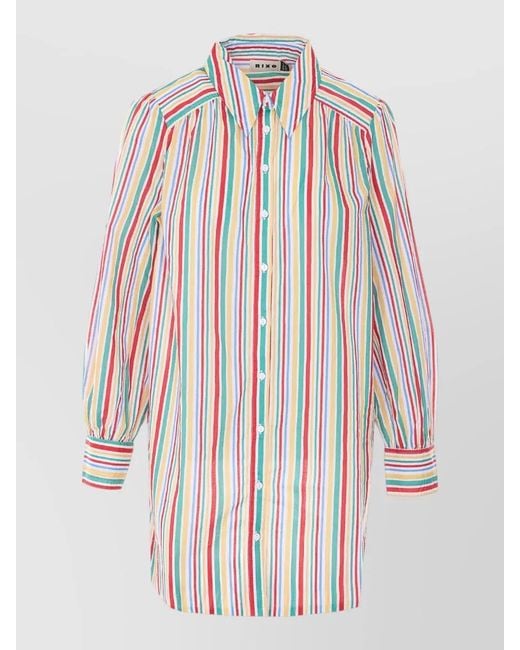 Rixo White Cotton Long-Sleeve Shirt