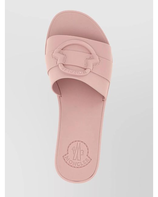 Moncler Pink Logo Rubber Slides