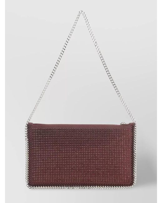 Stella McCartney Purple Falabella Crystal-Embellished Shoulder Bag