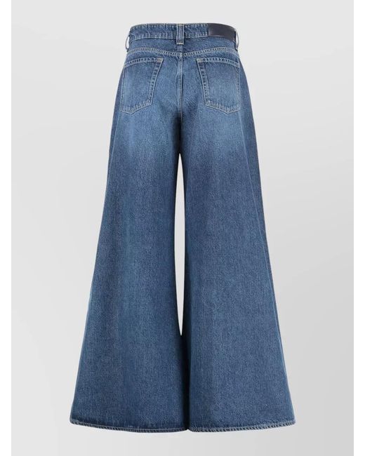 7 For All Mankind Blue Denim Wide-Leg Jeans