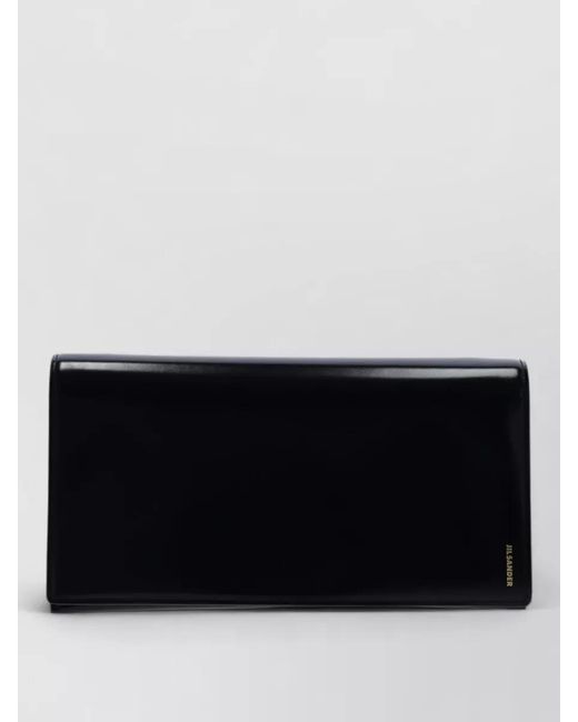 Jil Sander Black Shoulder Bag Detachable Strap Glossy Hardware