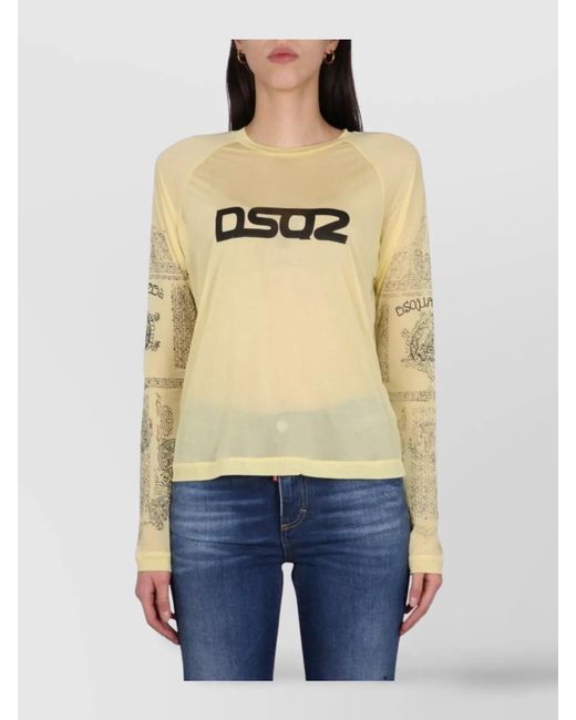 DSquared² Blue Logo Print T-Shirt