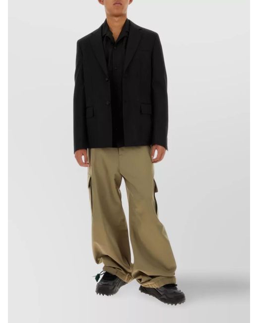 Off-White c/o Virgil Abloh Black Virgin Wool Single-Breasted Blazer for men
