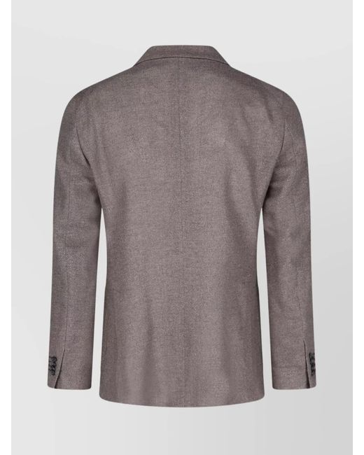 Tagliatore Gray Silk Virgin Wool Blazer for men