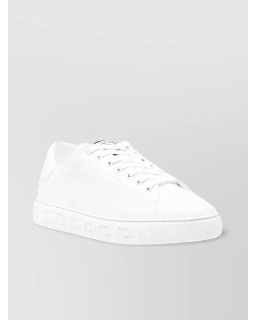 Versace White Leather Low-Top Sneakers for men