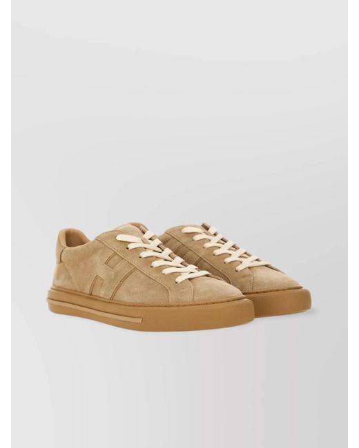 Hogan Natural Suede Leather Low-Top Sneakers for men