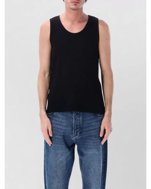 Studio Nicholson Black Knit Tank Top Sleeveless Round Neckline for men