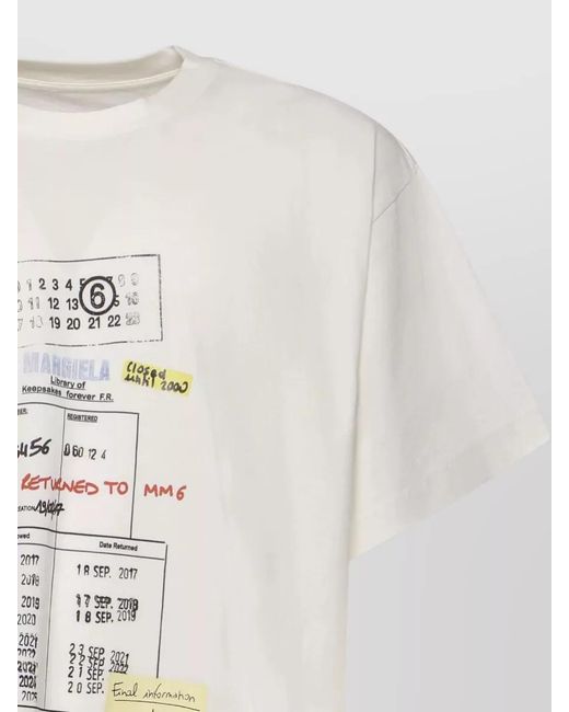 MM6 by Maison Margiela Natural Graphic Print Cotton T-Shirt for men