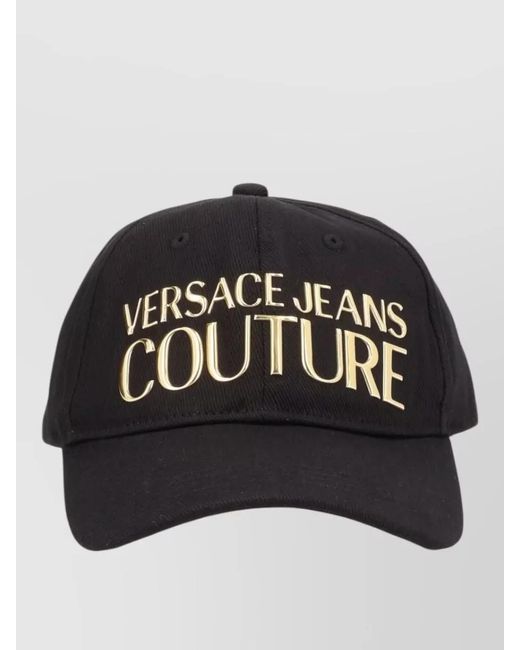 Versace Jeans Couture Black Cotton Logo Baseball Cap for men
