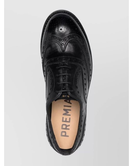 Premiata Black Leather Oxford Shoes for men