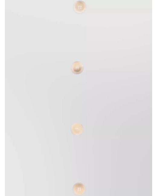 Semicouture White Glenna Linen Waistcoat Round Neck Sleeveless
