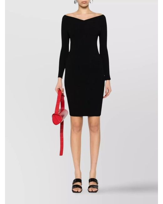 Alberta Ferretti Black Knee-Length Dress