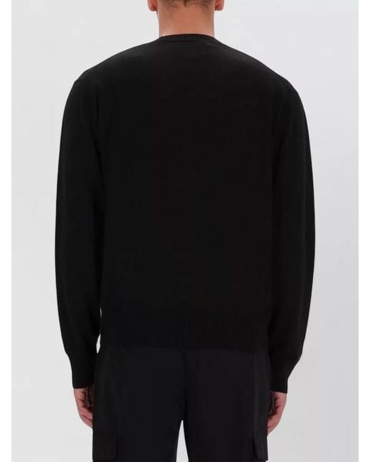 Versace Jeans Couture Black Knit Top Crew Neck V Emblem for men