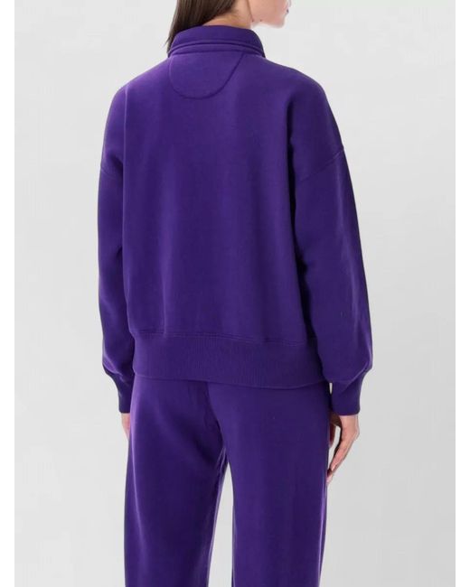 Polo Ralph Lauren Purple Cotton Half Zip Relaxed Fit Sweatshirt