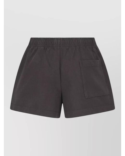 Sporty & Rich Gray Tailored Straight Shorts Back And Side Pockets
