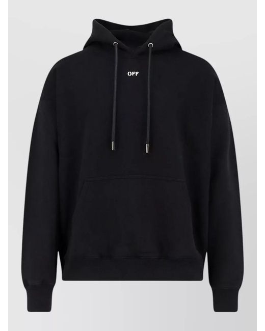 Off-White c/o Virgil Abloh Blue Cotton Hooded Sweatshirt Kangaroo Pocket for men