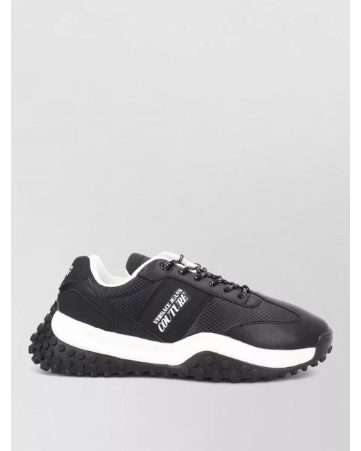 Versace Jeans Couture Black Sneakers Logo Detail Lightweight Rubber Sole for men