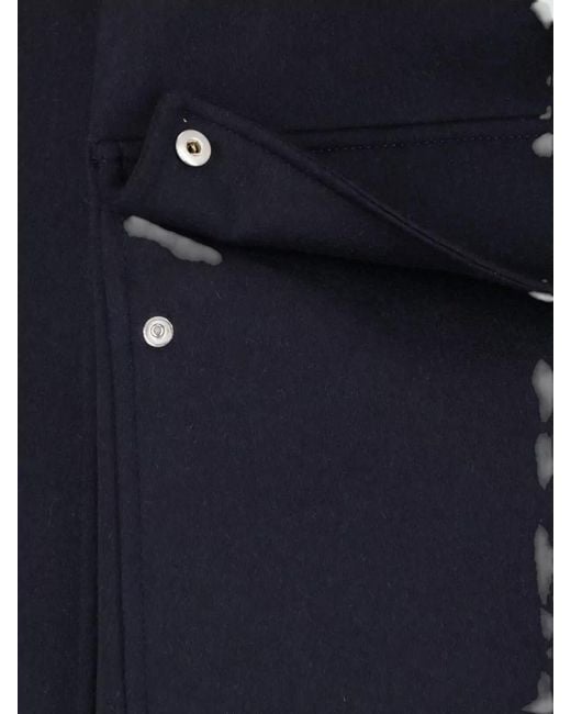 Lardini Blue Virgin Wool Single Breasted Coat for men