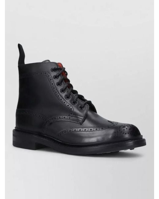 Tricker's Black Leather Ankle Boots