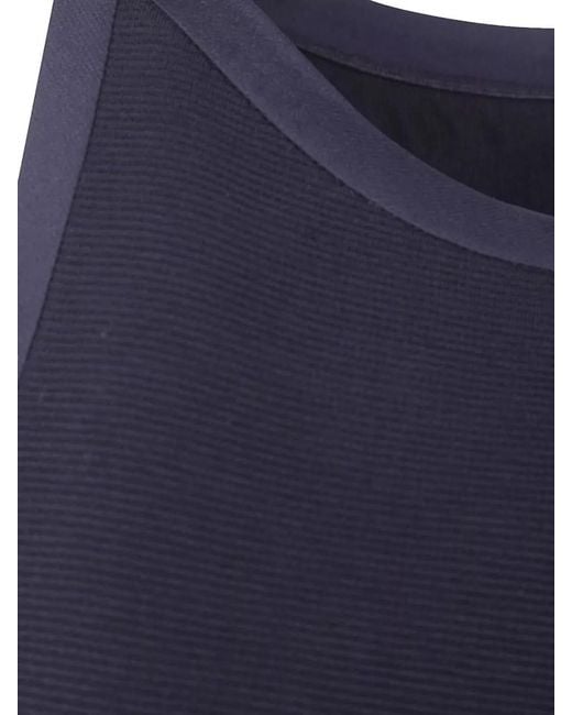 Emporio Armani Blue Cotton Dress Knee Length Ribbon Trim
