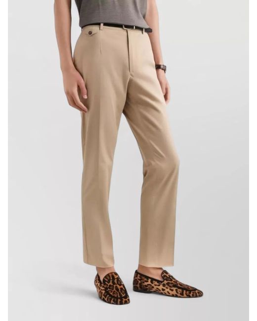 Dolce & Gabbana Natural Tailored Pants Button Detail Belt Loops for men
