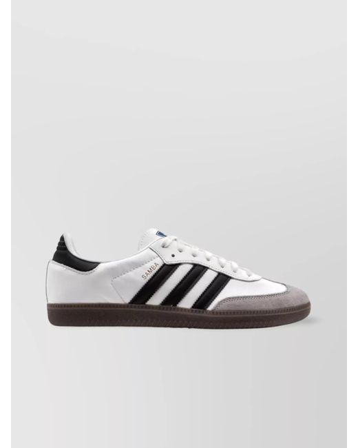Adidas Metallic Round Toe Samba Sneakers With Suede Accents for men
