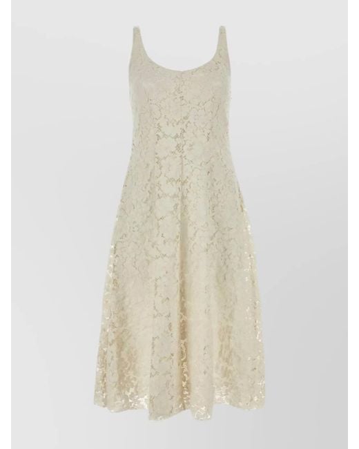 Prada White Lace Midi Dress