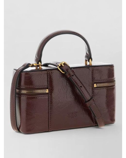 Pinko Brown Mini Calfskin Clutch Bag