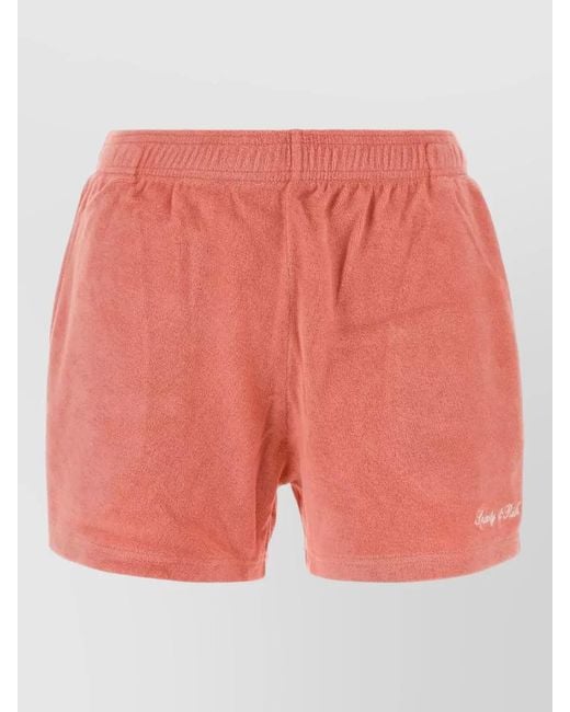 Sporty & Rich Orange Terry Fabric Andy Shorts Back Pocket for men