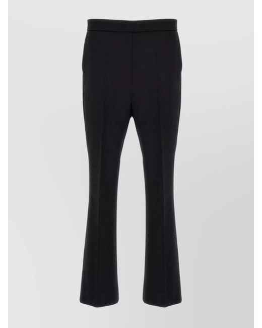 Max Mara Blue Virgin Wool Straight-Leg Trousers