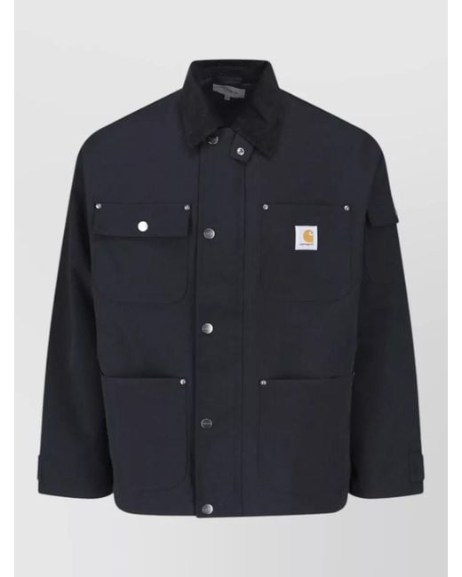 Carhartt Blue Casual Jacket Front Patch Pocket Design for men
