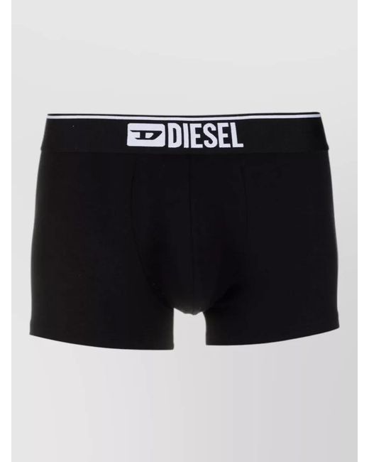 DIESEL Black Stretch Cotton Boxer Briefs 3-Pack for men