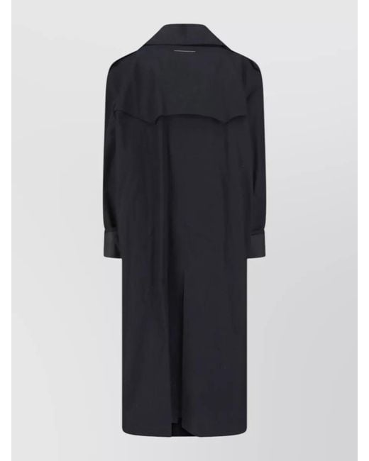 MM6 by Maison Margiela Black Tailored Coat Mid Length Back Vent