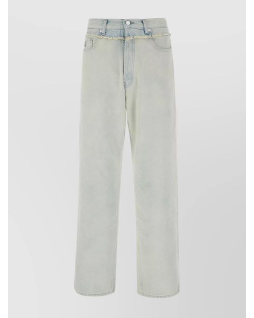 Ambush White Denim Wide-Leg Trousers for men