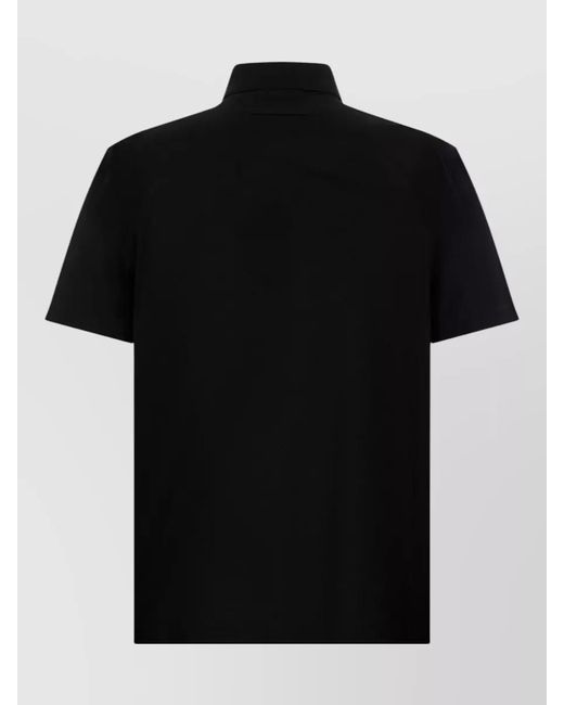 Zegna Black Short Sleeve Polo Shirt Cotton Blend for men