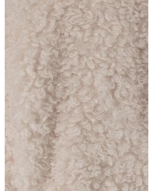 Stand Studio Natural Smara Faux Fur Jacket Long Sleeves