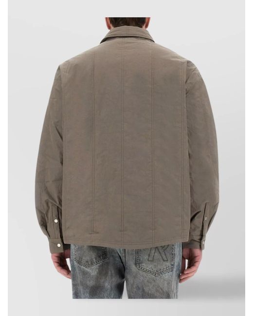 Represent Gray Quilted Shirt Jacket for men