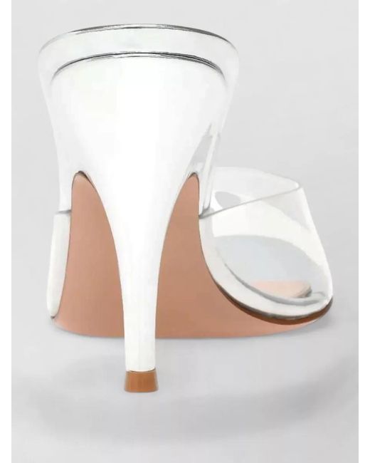 Gianvito Rossi Natural Glass Metal Mules Open Toe Stiletto
