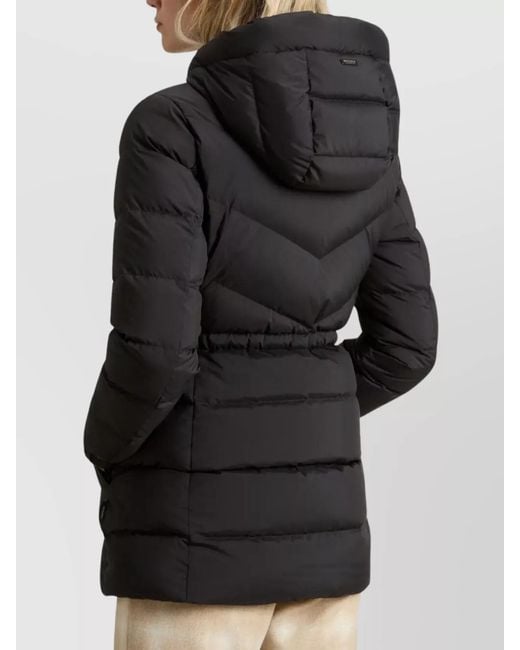 Woolrich Black Down Hooded Puffer Jacket