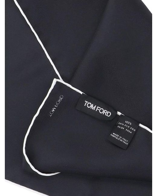 Tom Ford Black Signature Scarf Contrast Trim Detail Design for men