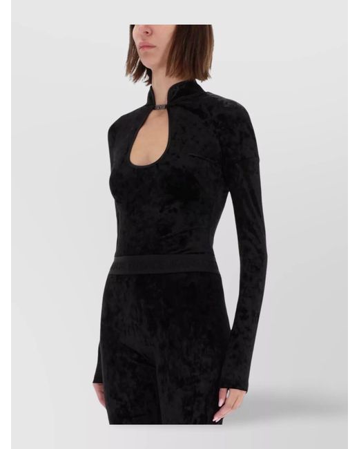 Versace Jeans Couture Black Velvet Blouse