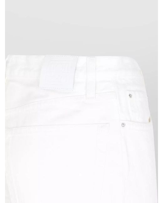 Totême White Cropped Straight Leg Denim Five Pocket Trousers