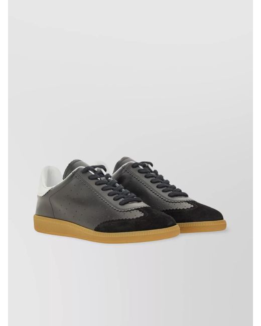 Isabel Marant Black Leather Low-Top Sneakers